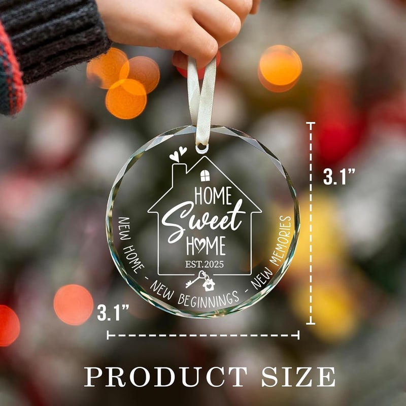 Fastpeace New Home Ornament 2025 – Glass Housewarming Christmas Ornament, Elegant Holiday Decoration for New Homeowners, First Home Keepsake Gift for Couples or Families - Image 2